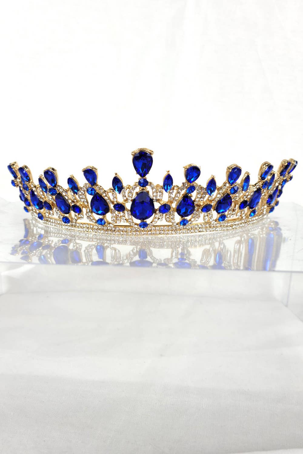 CR 165 HT939 Metal Tiara With Jewel Rhinestones.