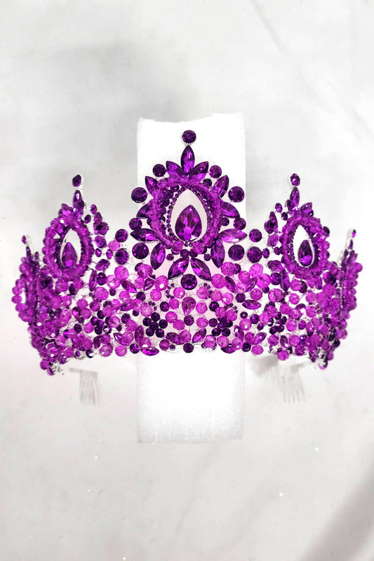 Metal tiara with jewel rhinestones HT962