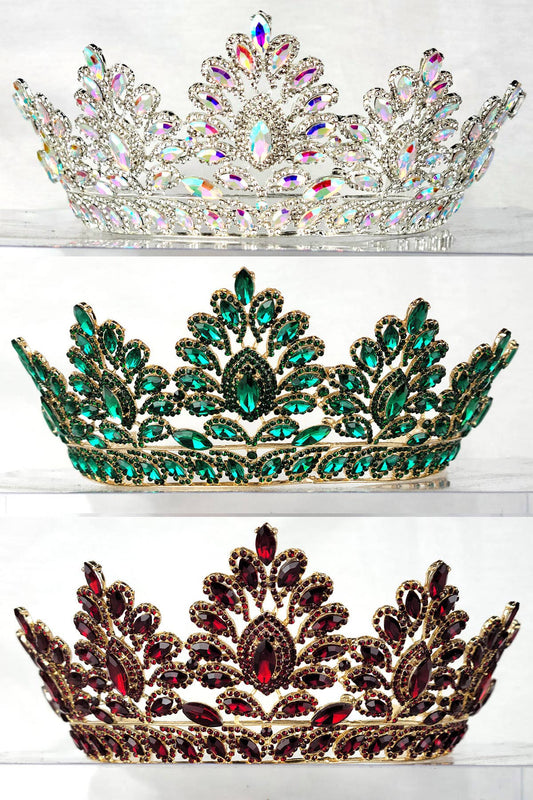 One Size Fits All Metal Tiara With Rhinestones. HT937