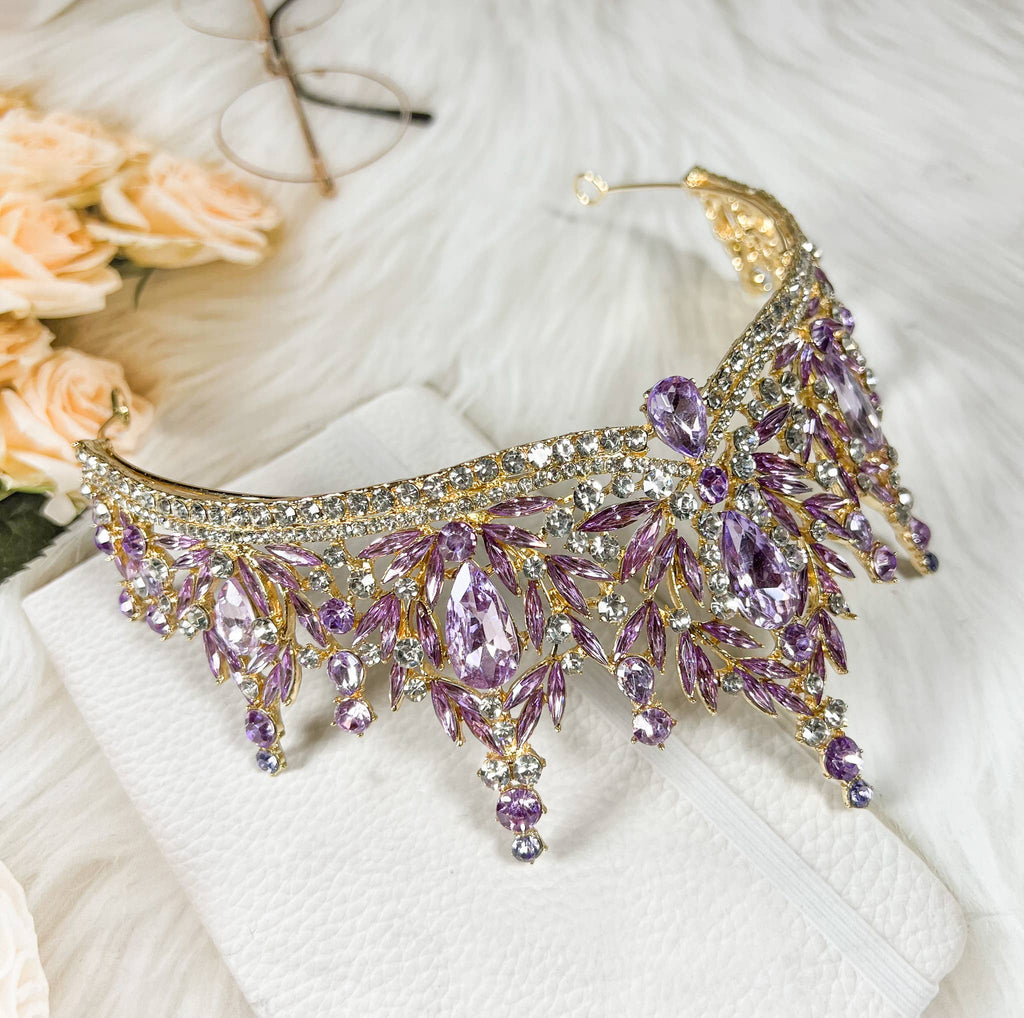 Purple and gold tiara - CR130