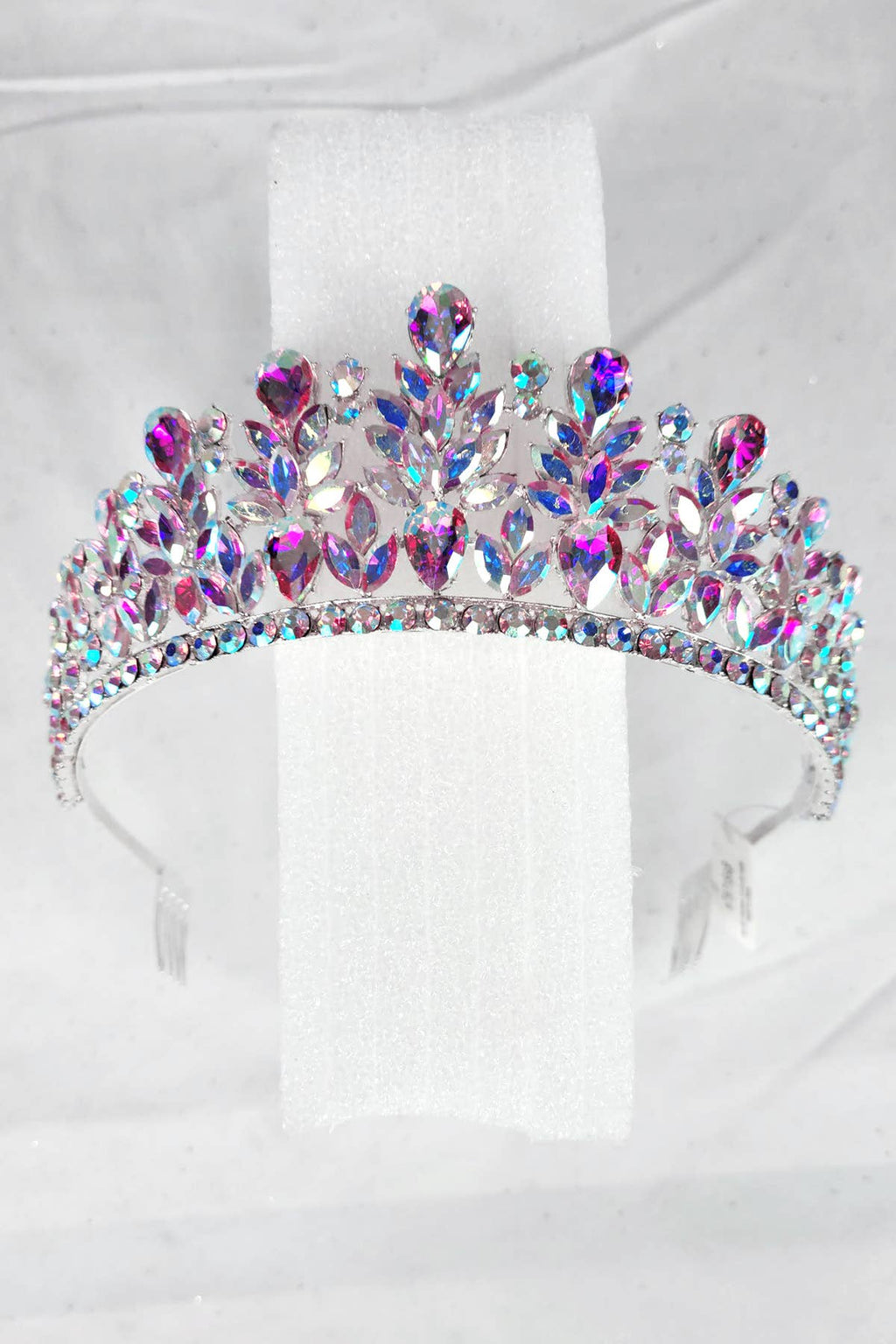 CR 163 HT971 Metal tiara with jewel rhinestones Lavender