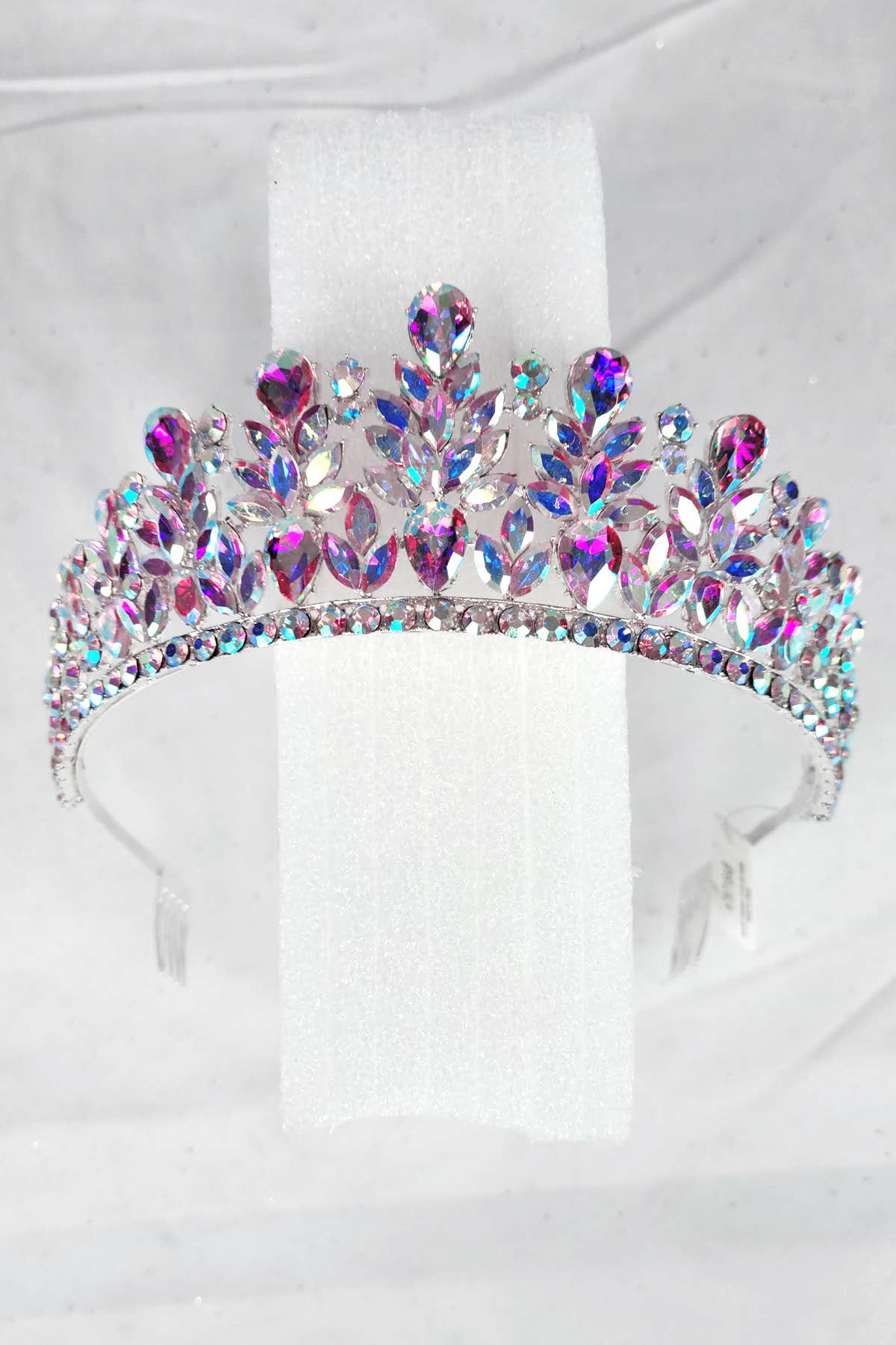CR 163 HT971 Metal tiara with jewel rhinestones Lavender
