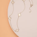 Epoxy Quatrefoil Clover Station Necklace