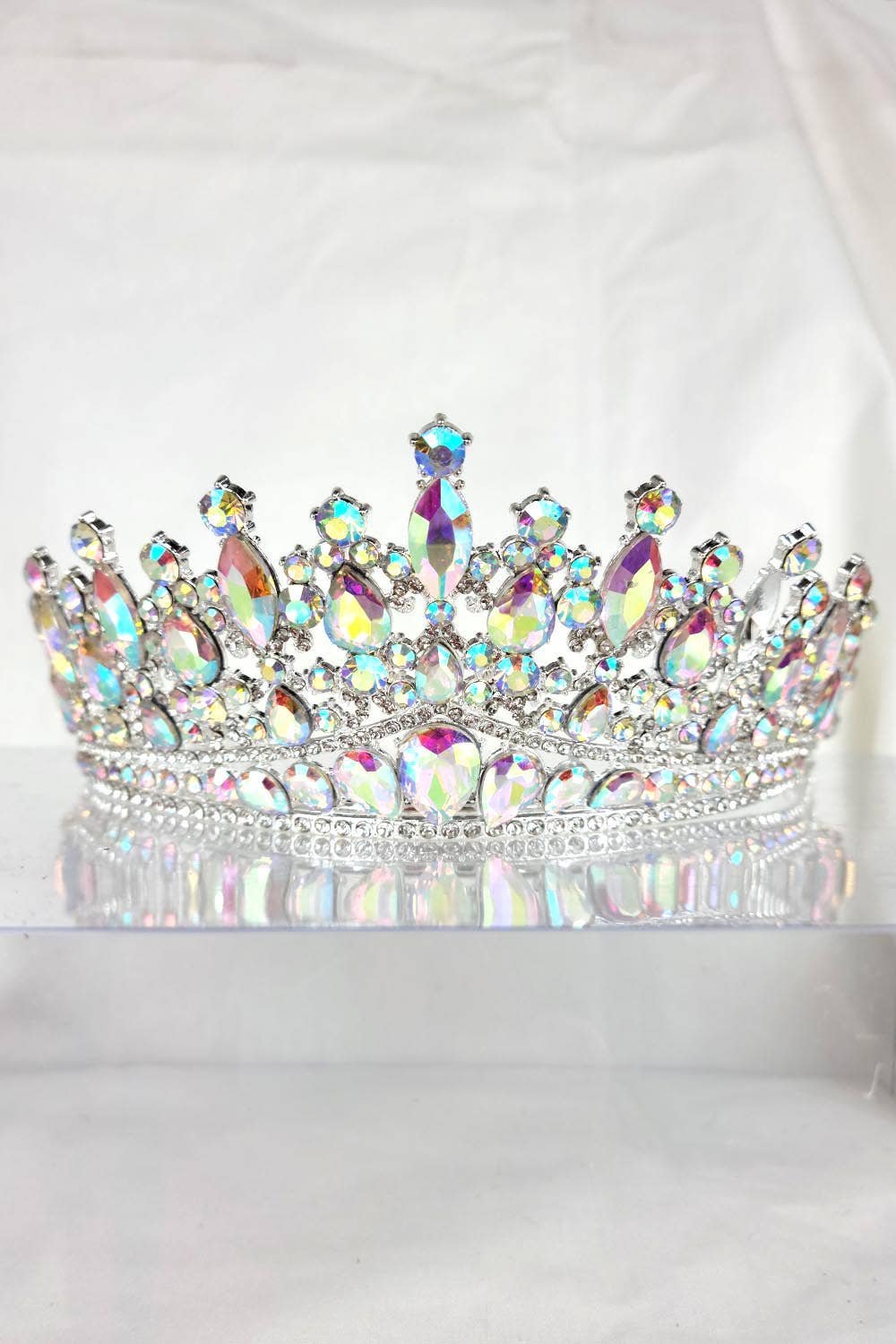 Gold/Crystal Tiara With Jewels - CR137