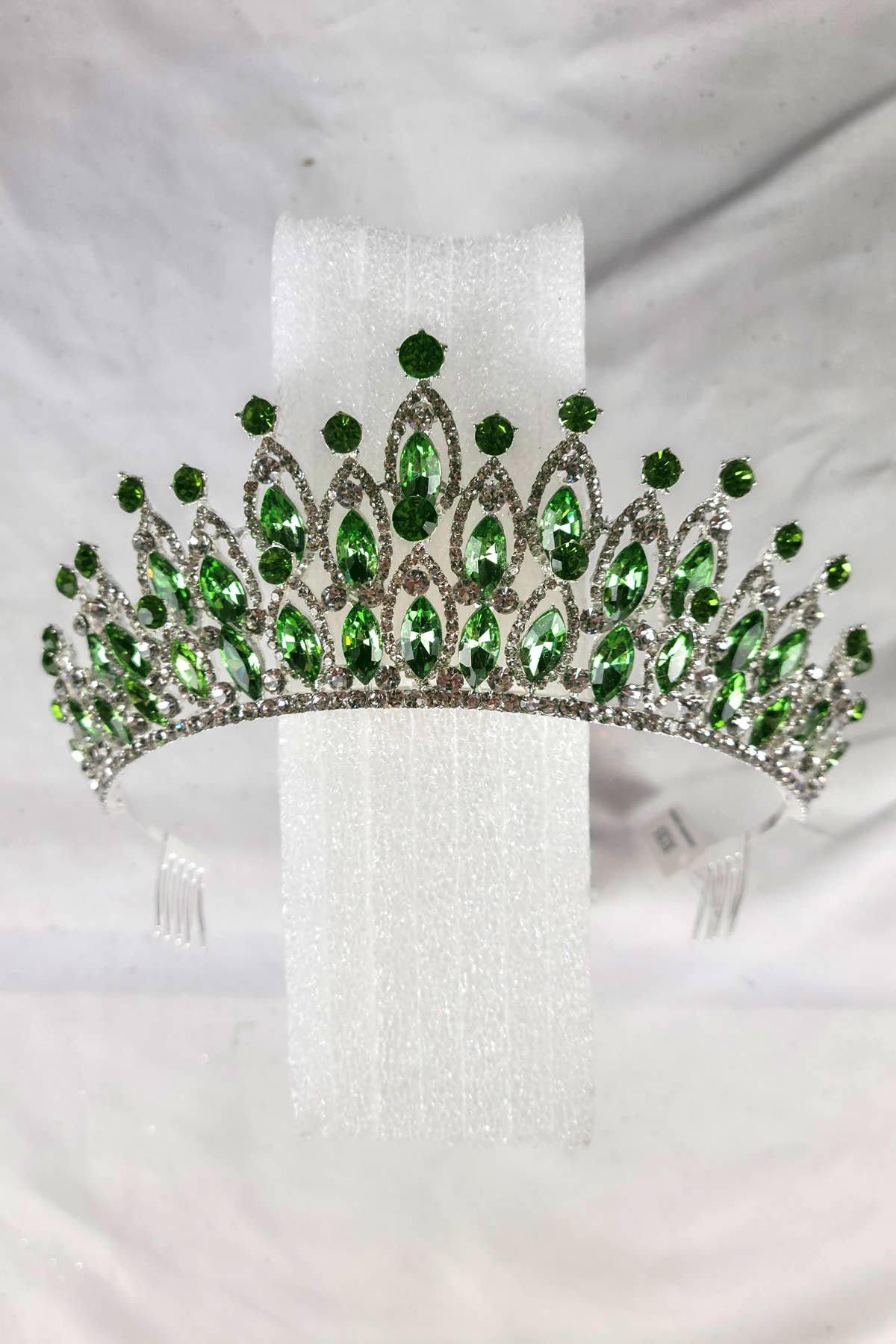 CR 158 HT974 Tiara with navy blue jewel rhinestones