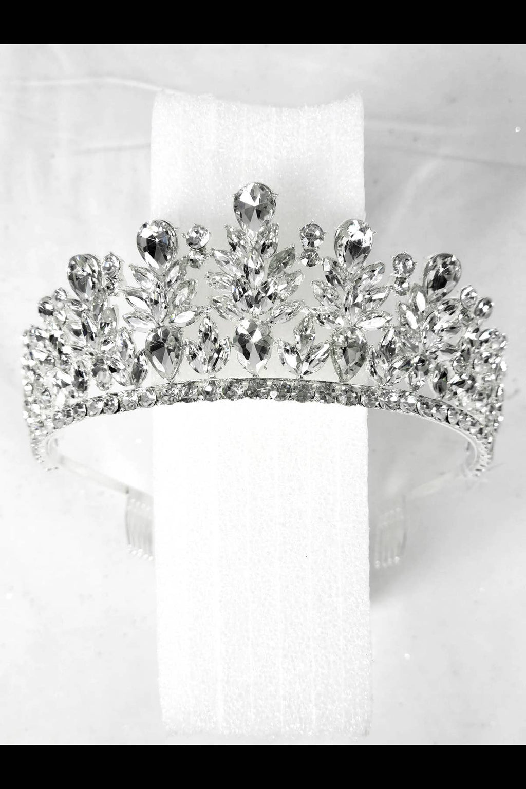 CR 163 HT971 Metal tiara with jewel rhinestones Lavender