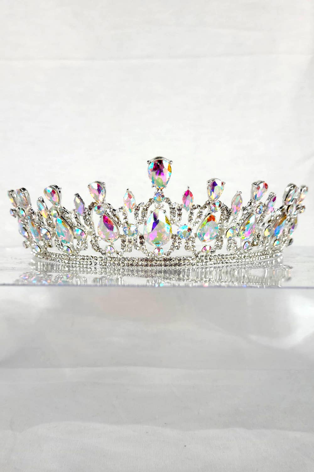 CR 165 HT939 Metal Tiara With Jewel Rhinestones.