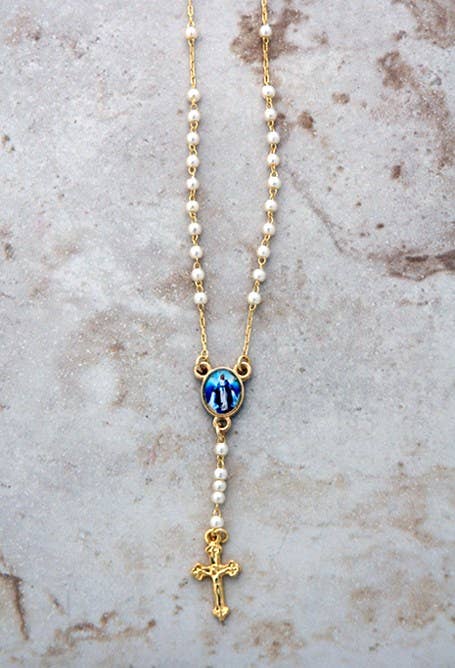 BTAE20P-Brazilian Pearl Rosary Necklace