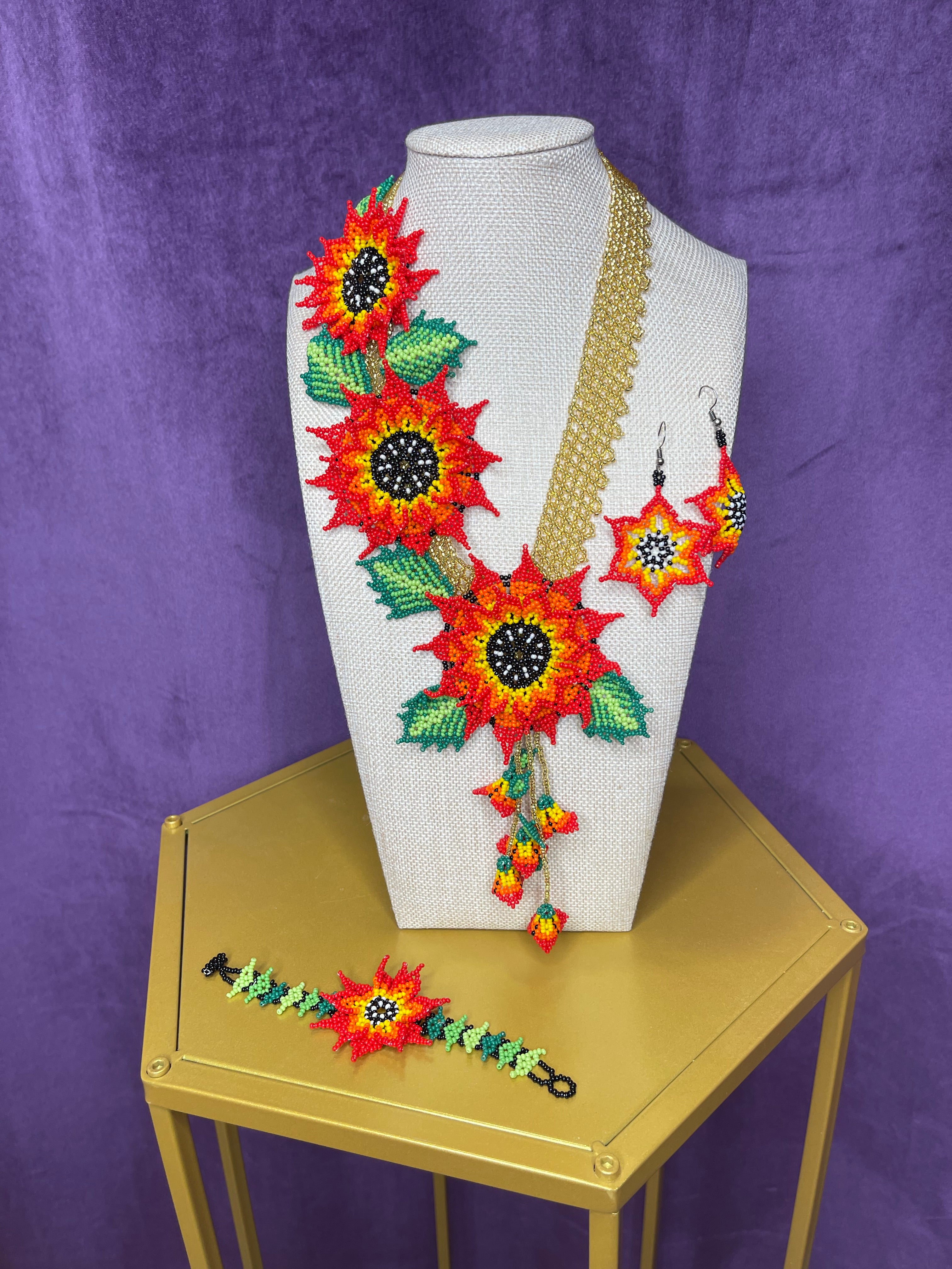 Seed bead Sunflower set