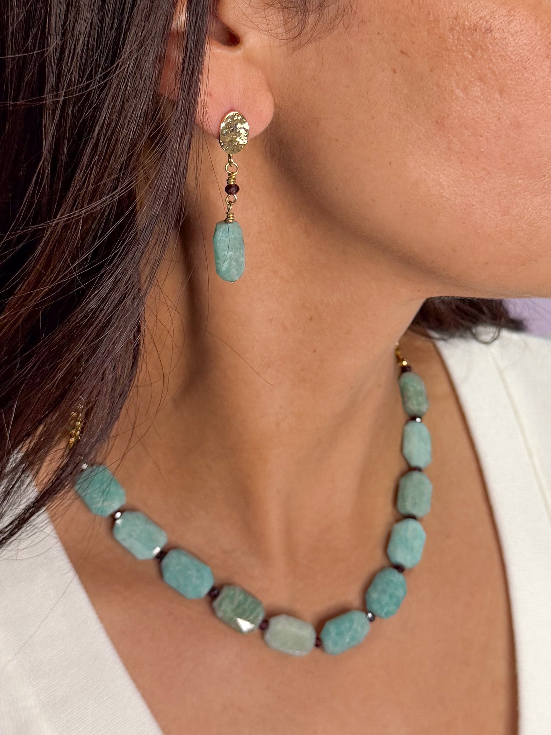 Russian Amazonite & Garnet Elegance Set