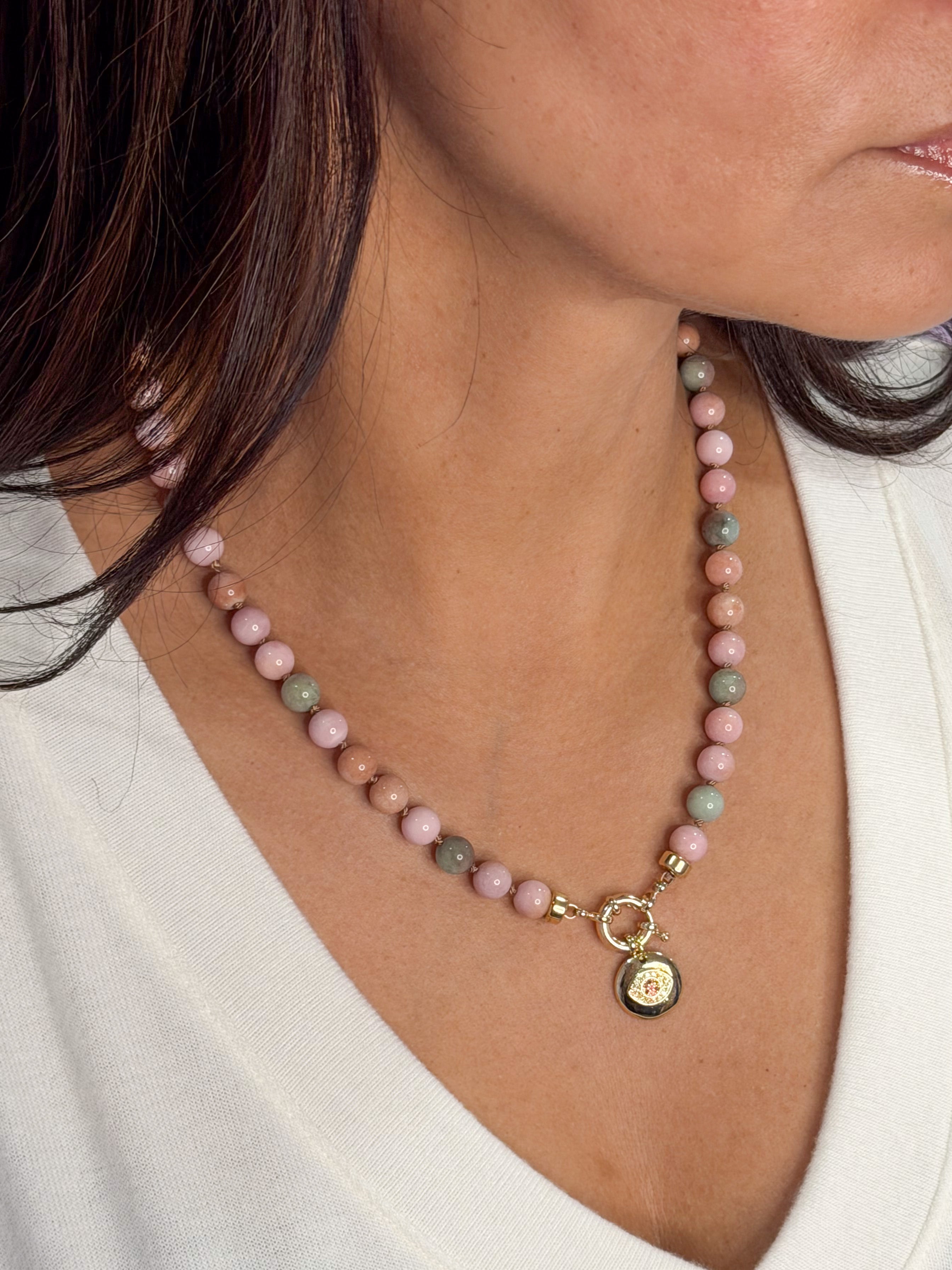 Yan Yuan Agate Evil Eye Protection Necklace