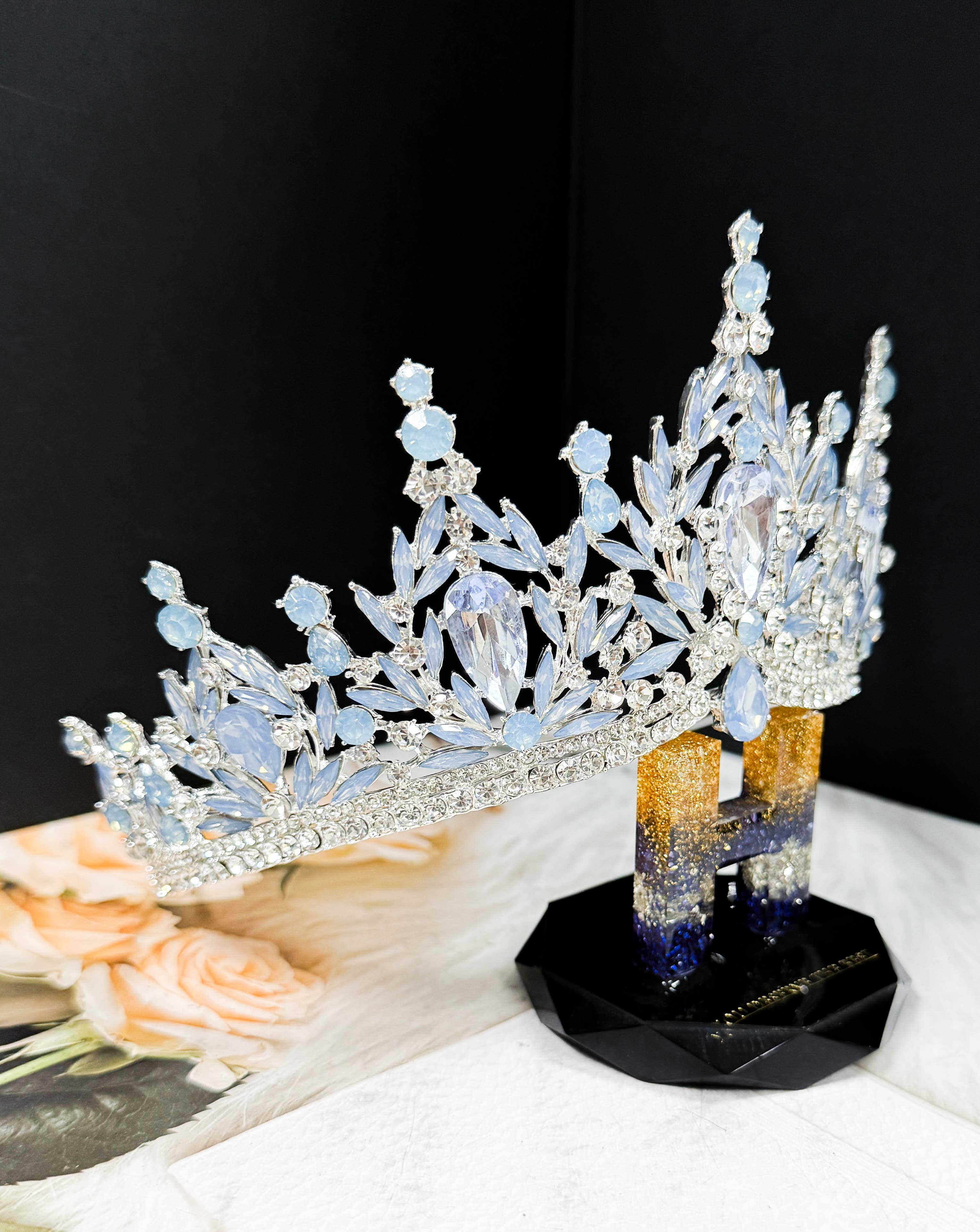 Sky Blue Gemstone Crown - CR155