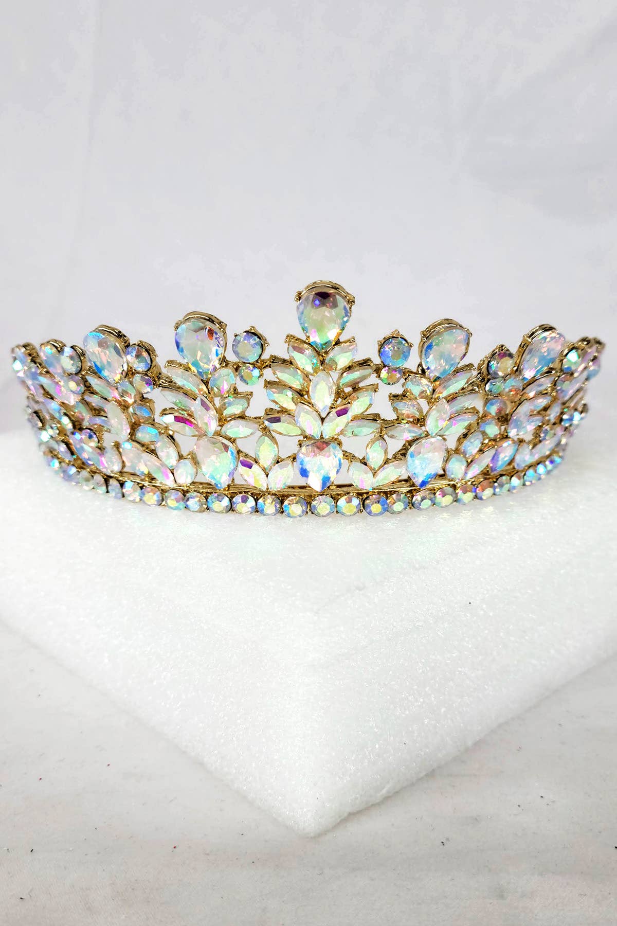 CR 163 HT971 Metal tiara with jewel rhinestones Lavender