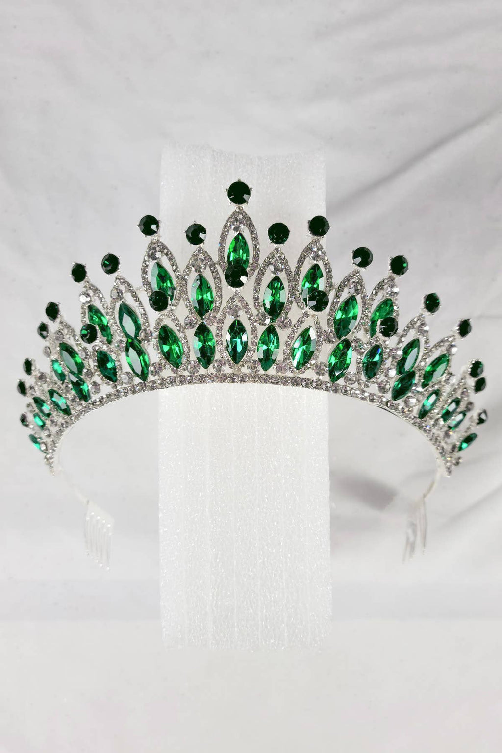 CR 158 HT974 Tiara with navy blue jewel rhinestones