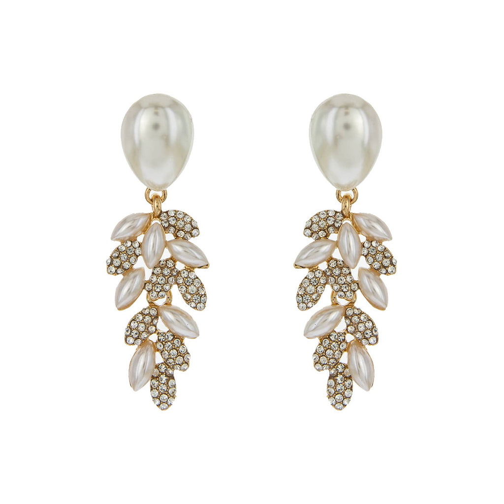 Teardrop Post Multi Rhinestone & Pave Drop Dangle Earrings