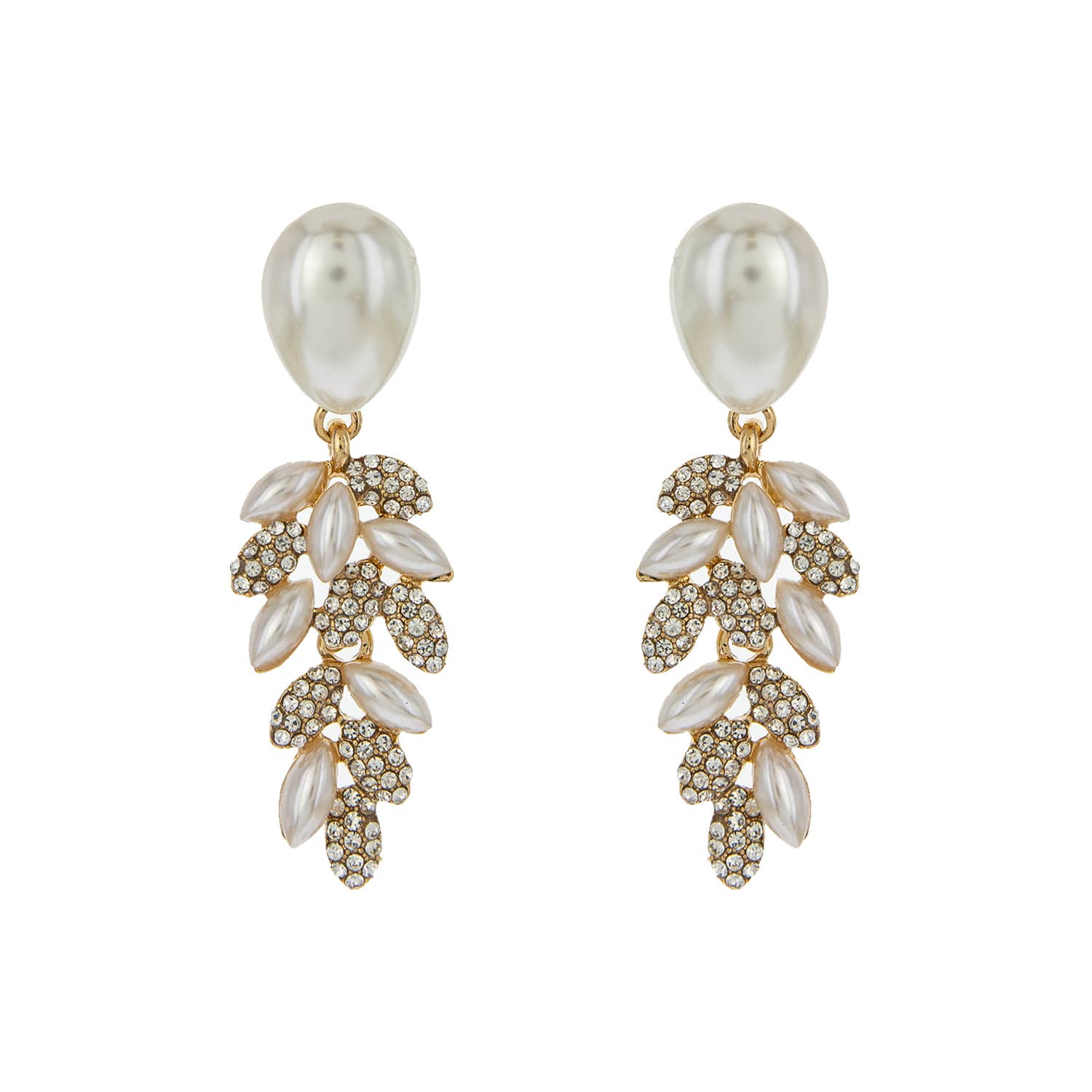 Teardrop Post Multi Rhinestone & Pave Drop Dangle Earrings