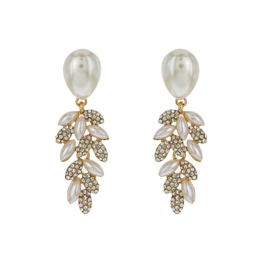 Teardrop Post Multi Rhinestone & Pave Drop Dangle Earrings