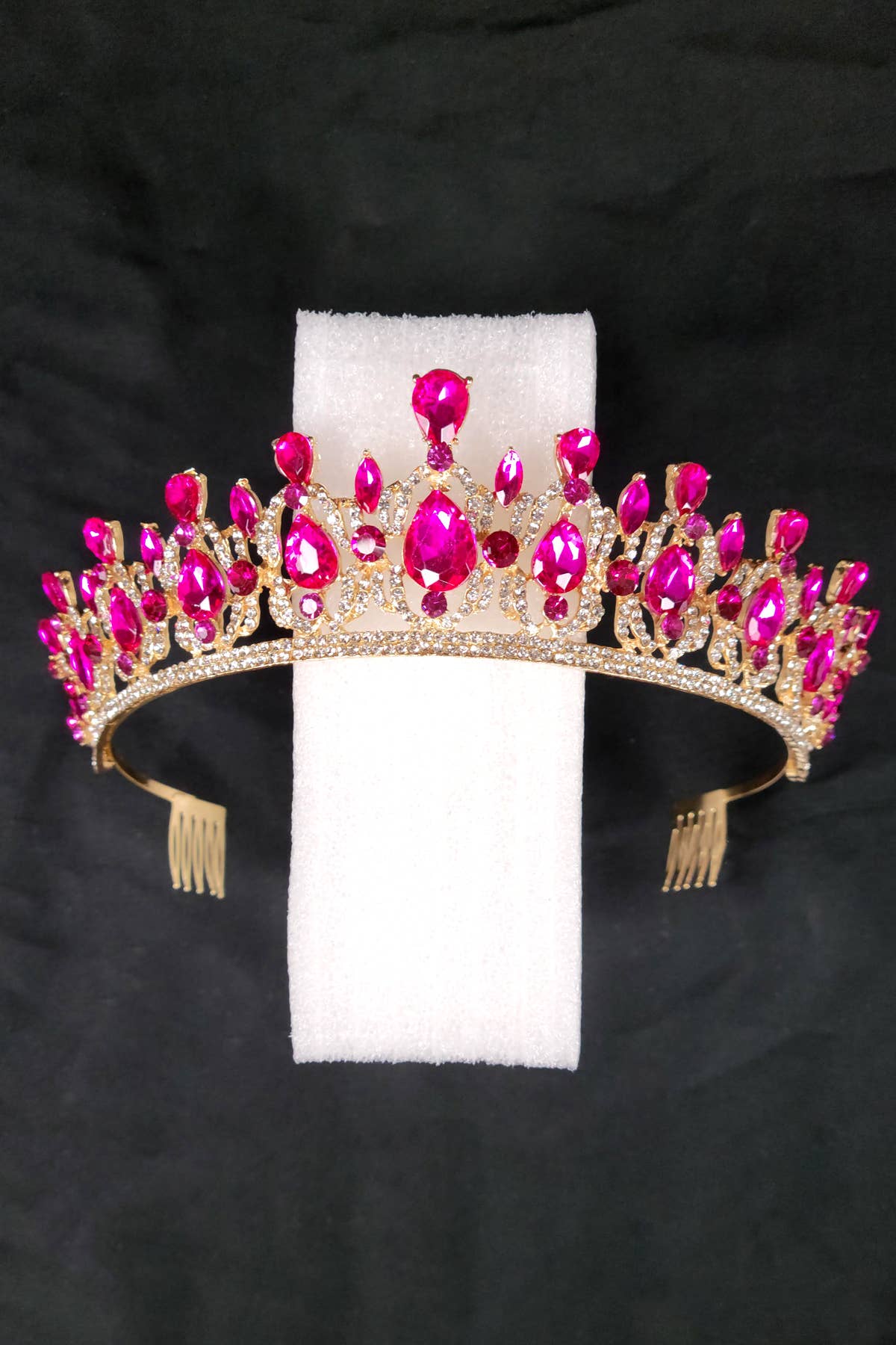 CR 165 HT939 Metal Tiara With Jewel Rhinestones.