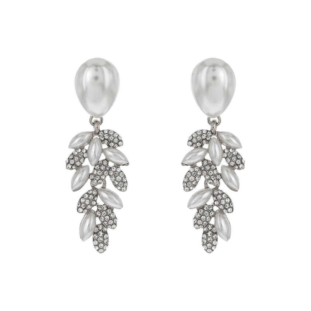Teardrop Post Multi Rhinestone & Pave Drop Dangle Earrings