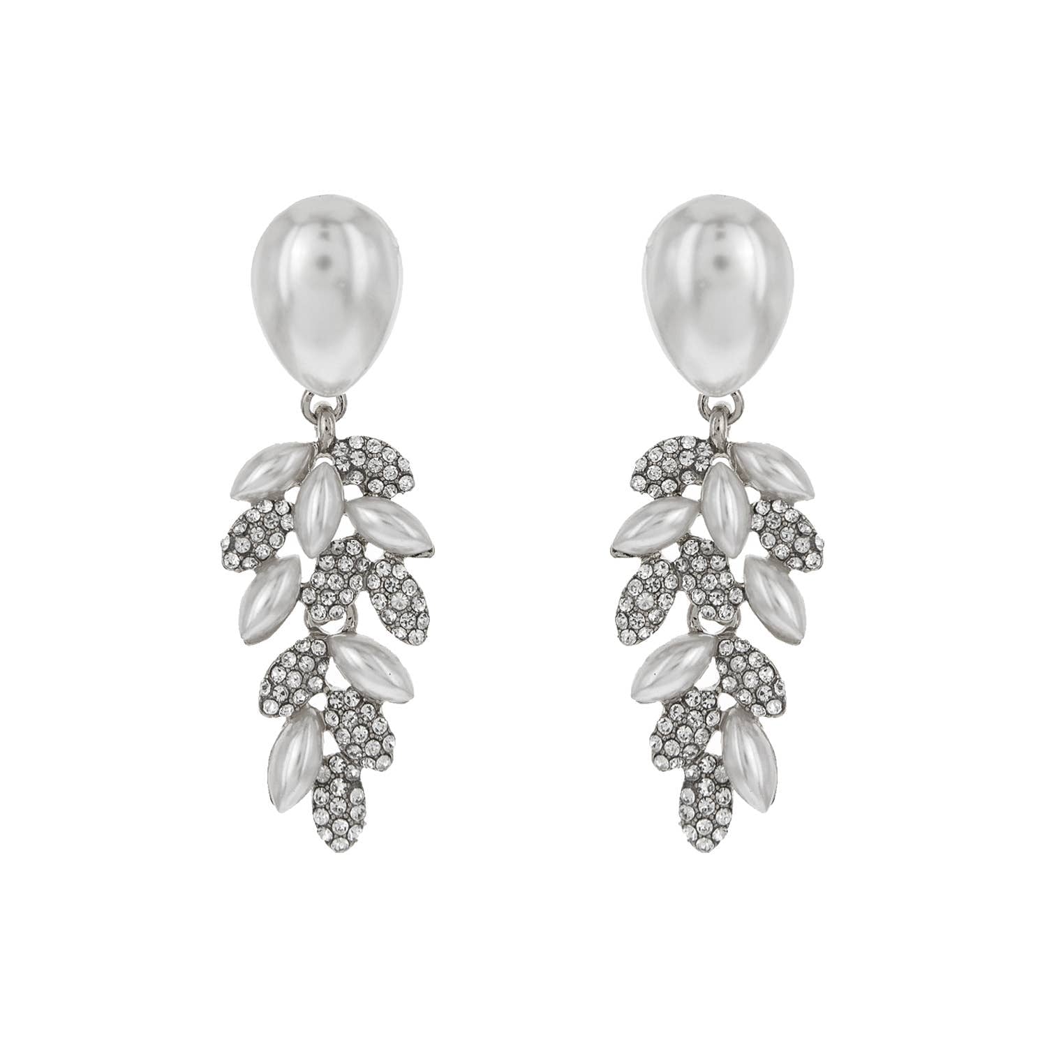 Teardrop Post Multi Rhinestone & Pave Drop Dangle Earrings