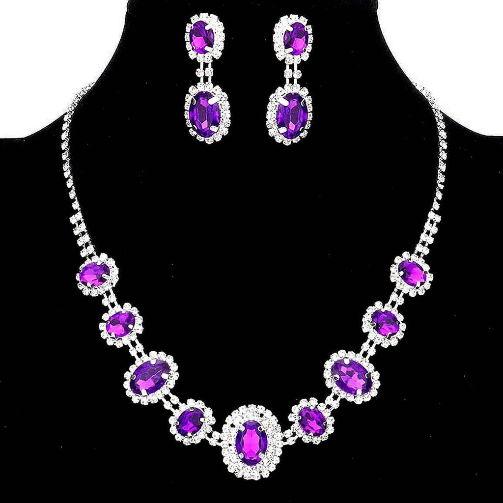 Oval Shape Rhinestone Princess set
