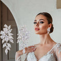 Silver Marquise Cubic Zirconia Cluster Earrings