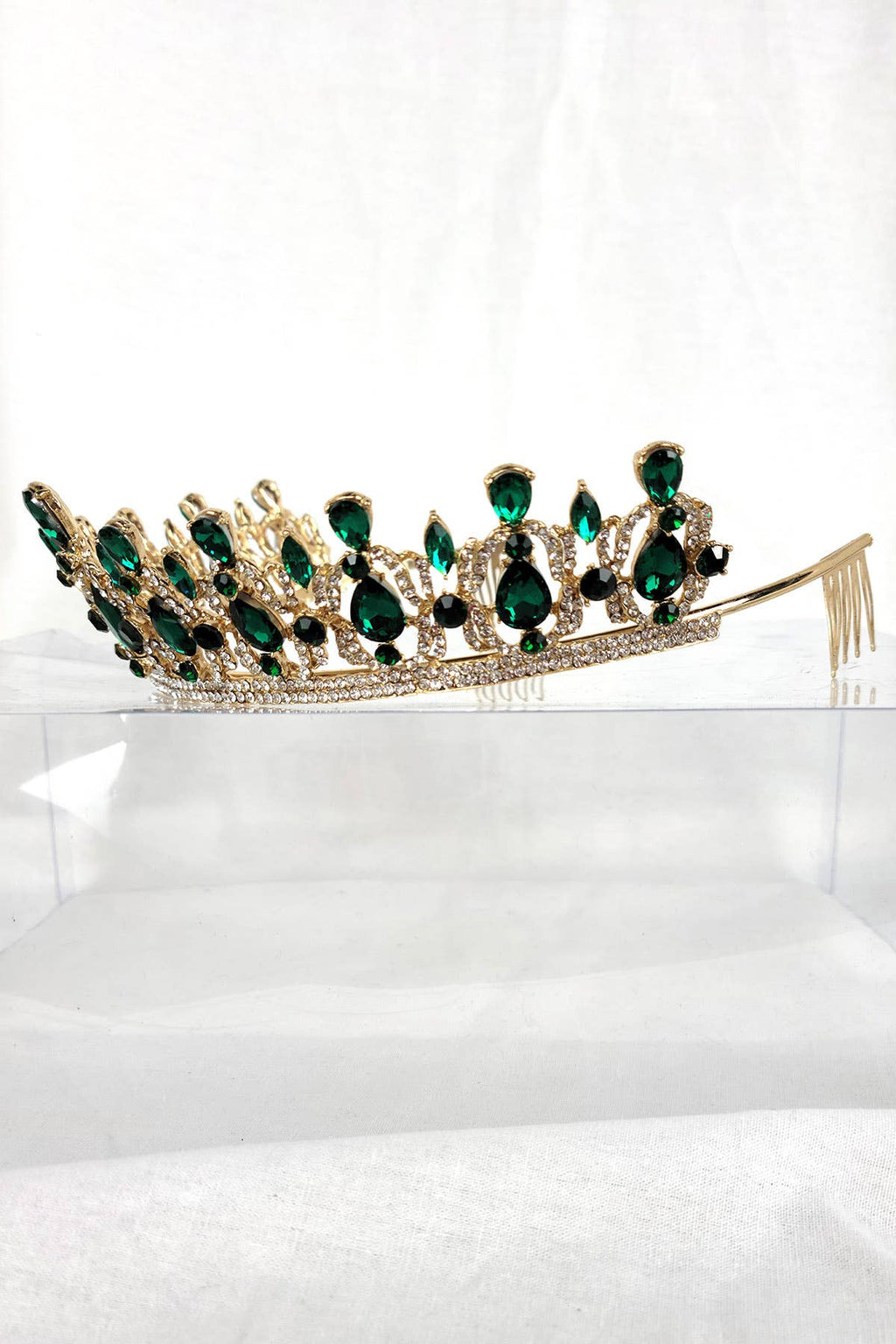 CR 165 HT939 Metal Tiara With Jewel Rhinestones.