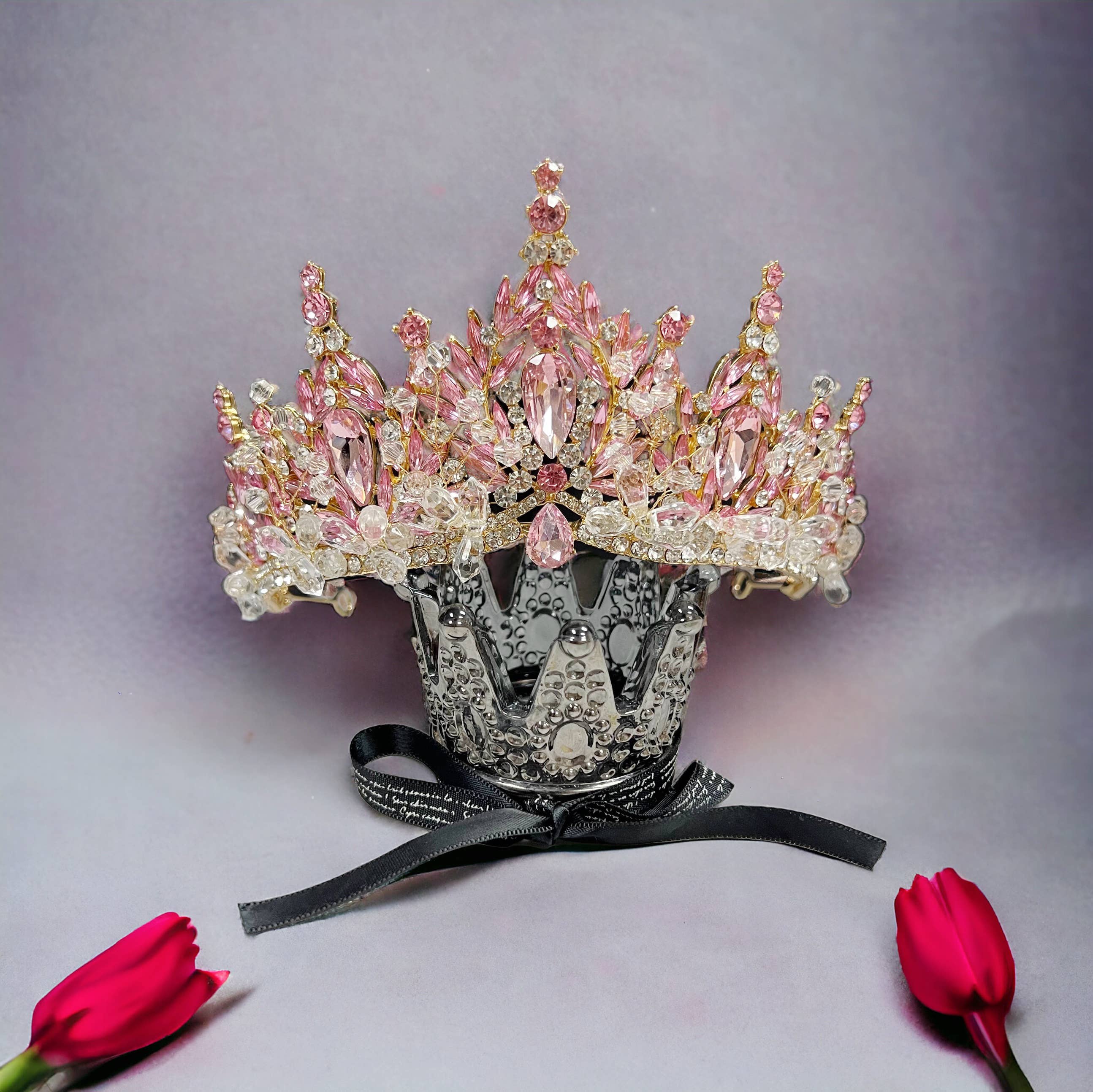 Pink Crystal crown - CR153