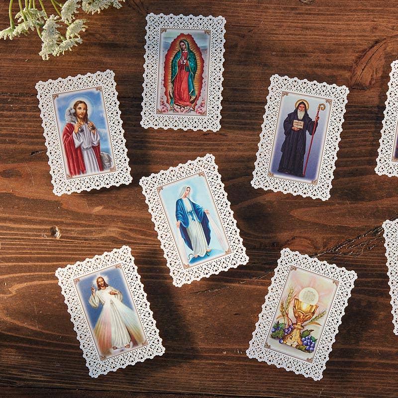 Lace Holy Card - Our Lady of Grace/Hail Mary