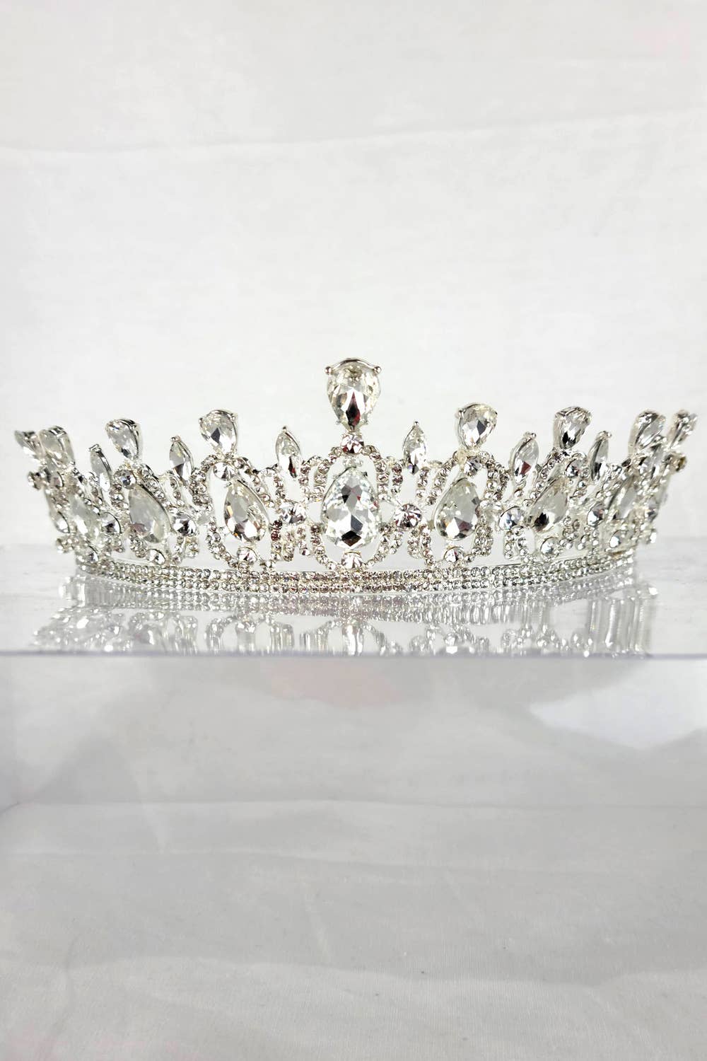 CR 165 HT939 Metal Tiara With Jewel Rhinestones.