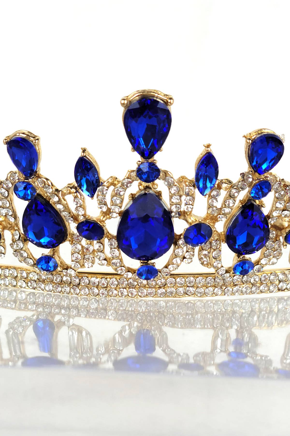 CR 165 HT939 Metal Tiara With Jewel Rhinestones.