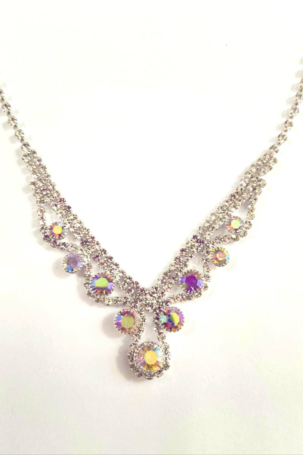Metal Necklace, Earring, & Bracelet Set with Jewels JR3174-