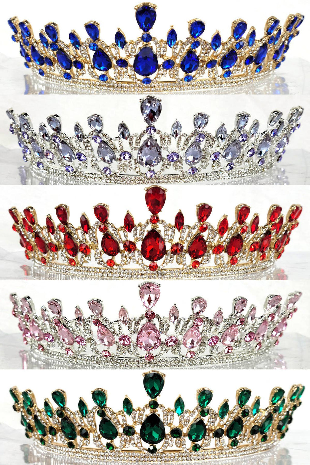 CR 165 HT939 Metal Tiara With Jewel Rhinestones.