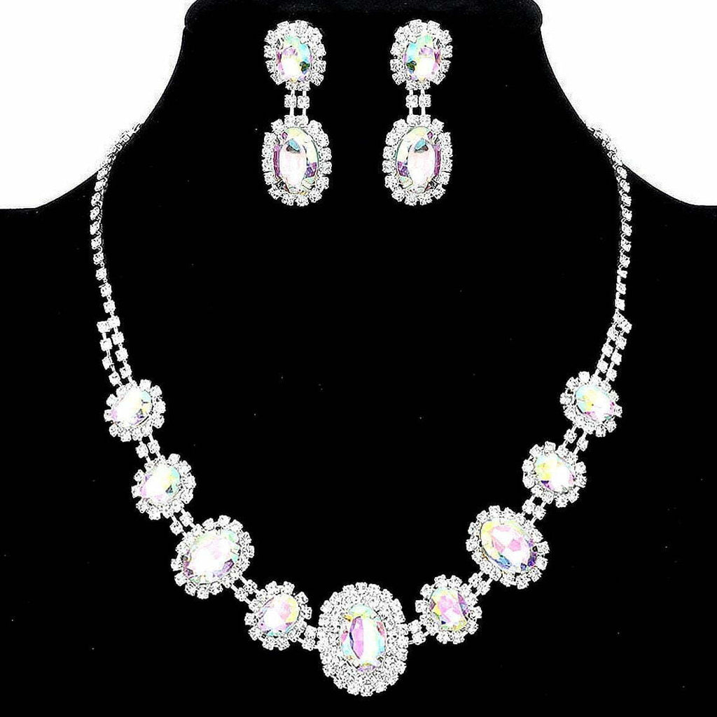 Oval Shape Rhinestone Princess set