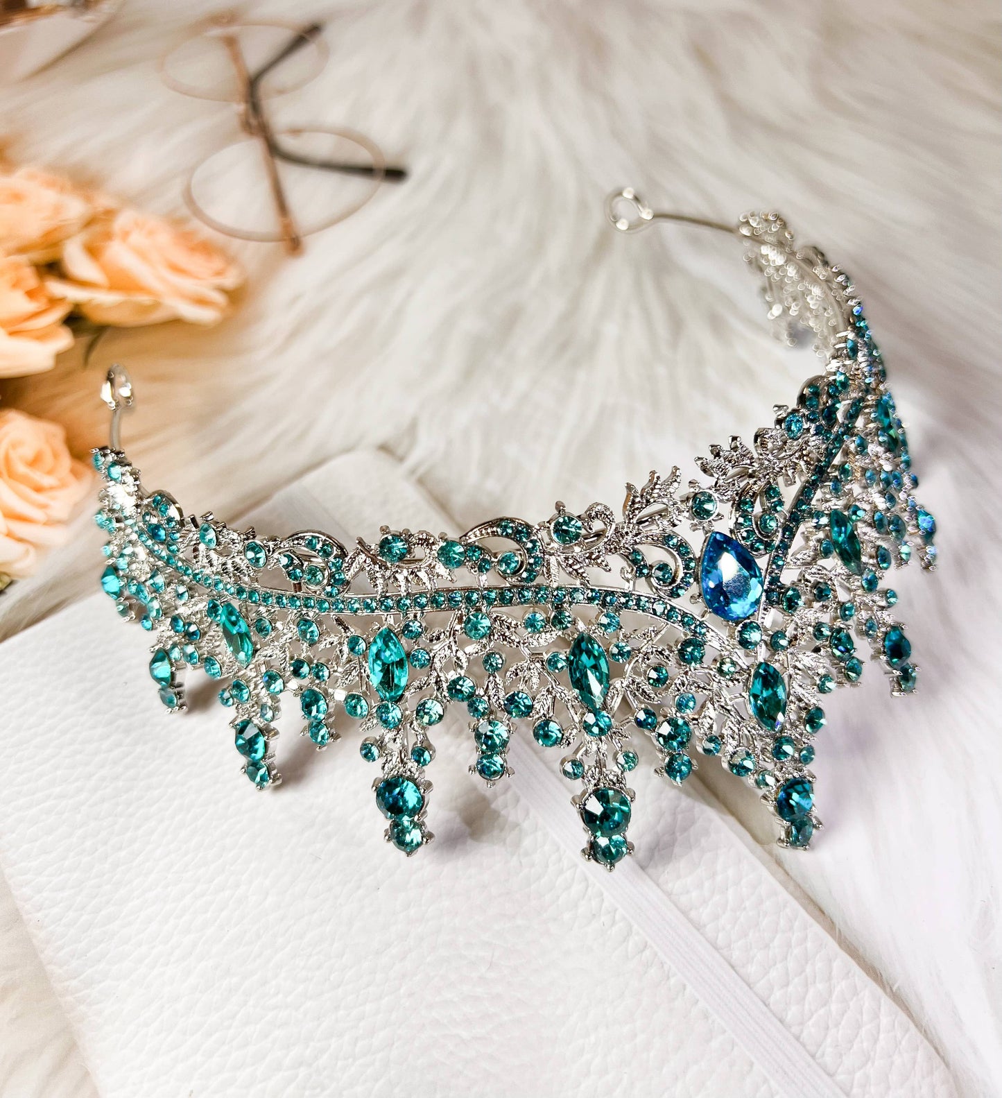 Ocean Blue Tiara, Royal Princess Tiara, Birthday Headpiece