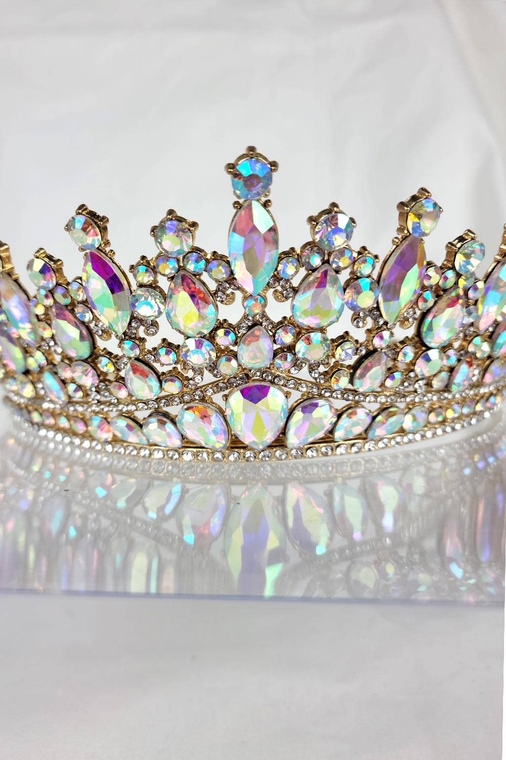 Gold/Crystal Tiara With Jewels - CR137