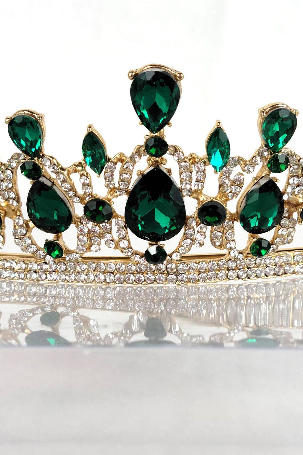 CR 165 HT939 Metal Tiara With Jewel Rhinestones.