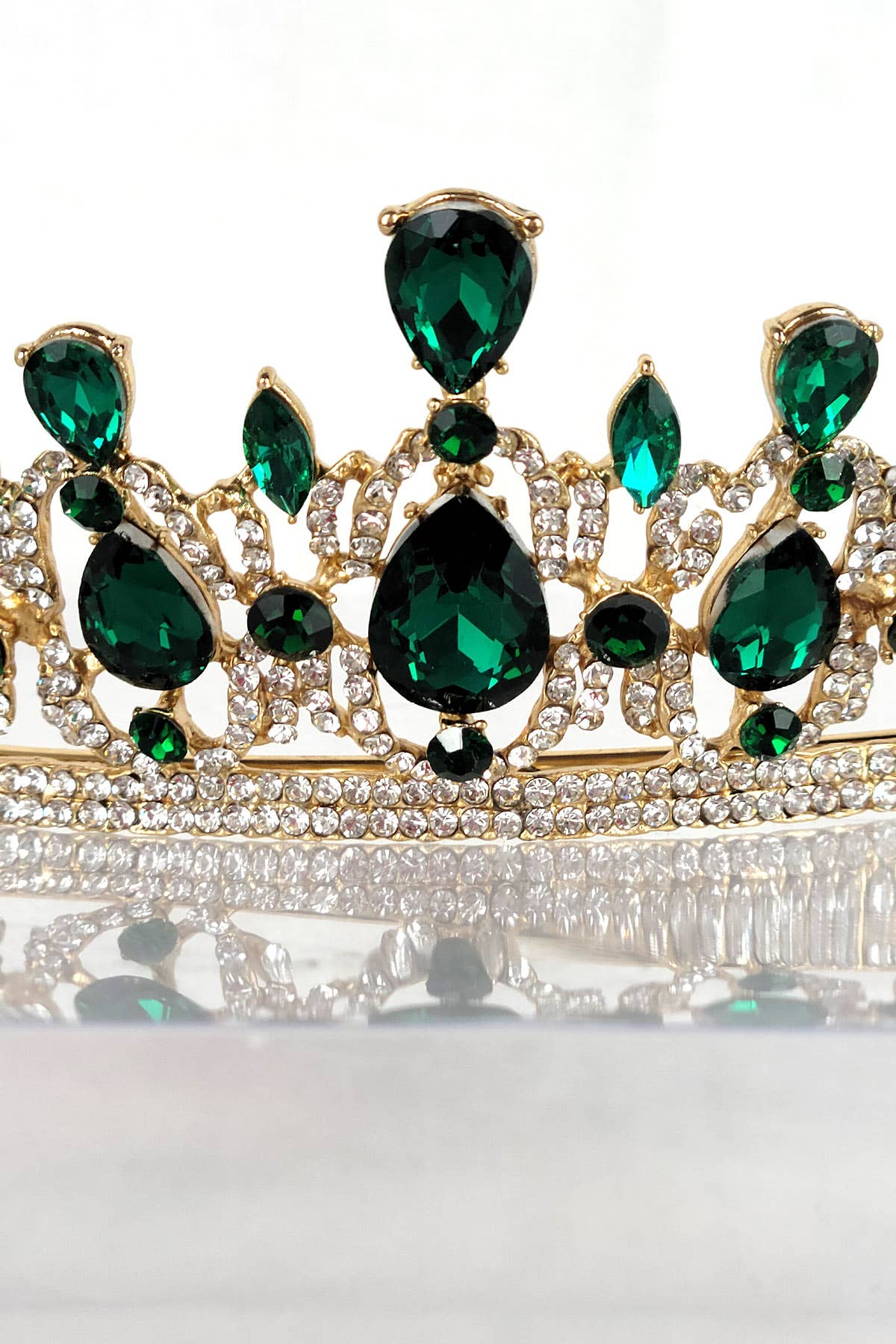 CR 165 HT939 Metal Tiara With Jewel Rhinestones.