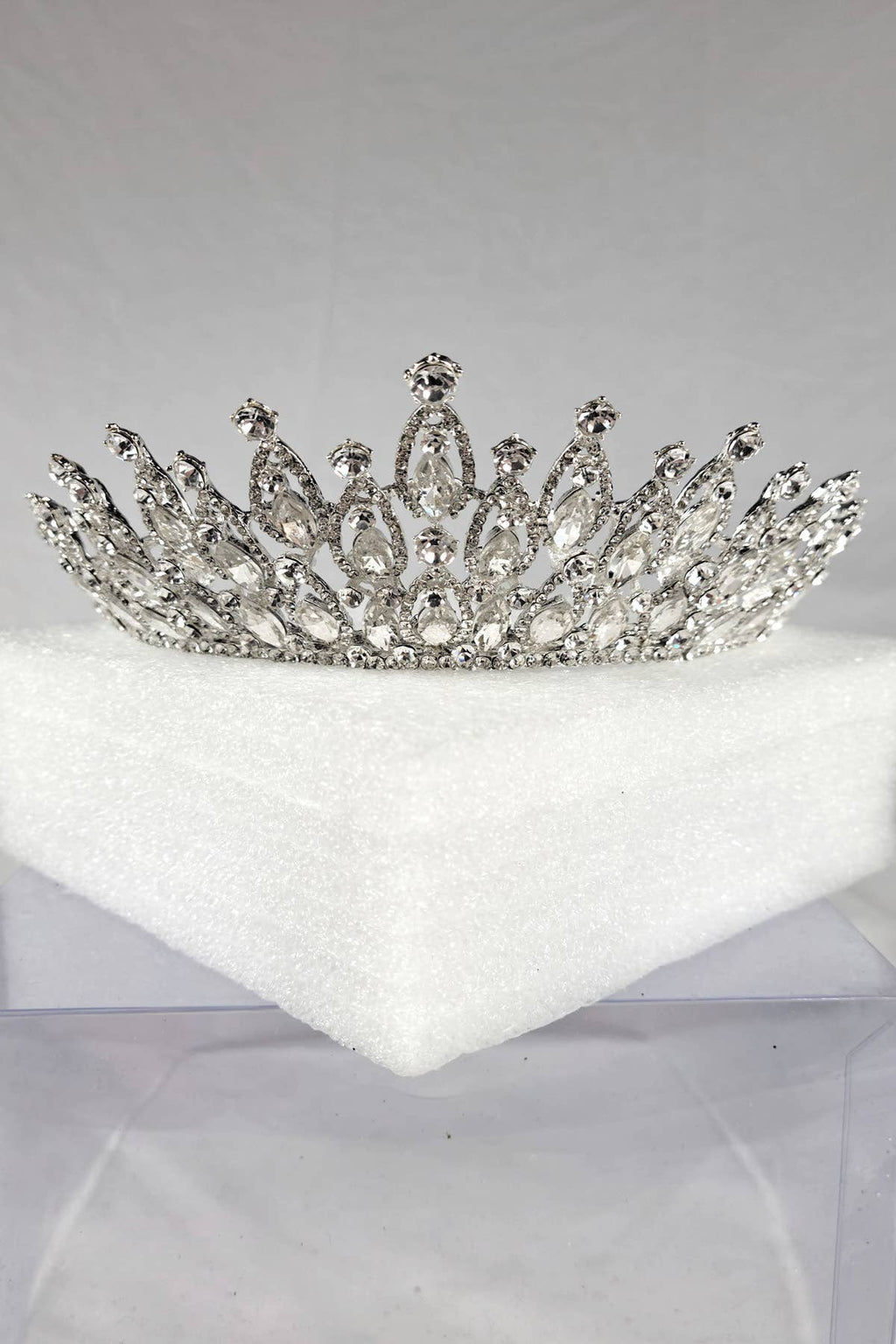 CR 158 HT974 Tiara with navy blue jewel rhinestones