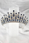 CR 158 HT974 Tiara with navy blue jewel rhinestones