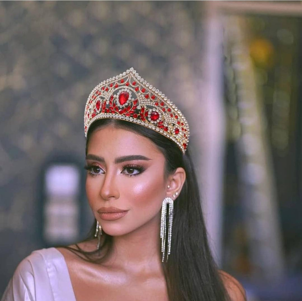 Luxe Red Crystal Tiara - CR144