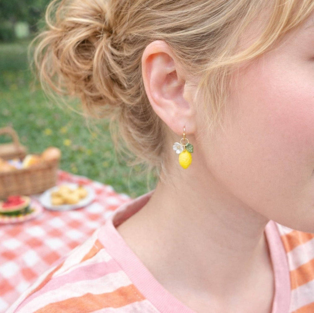 Sunshine Lemon Charm Dangling Earrings