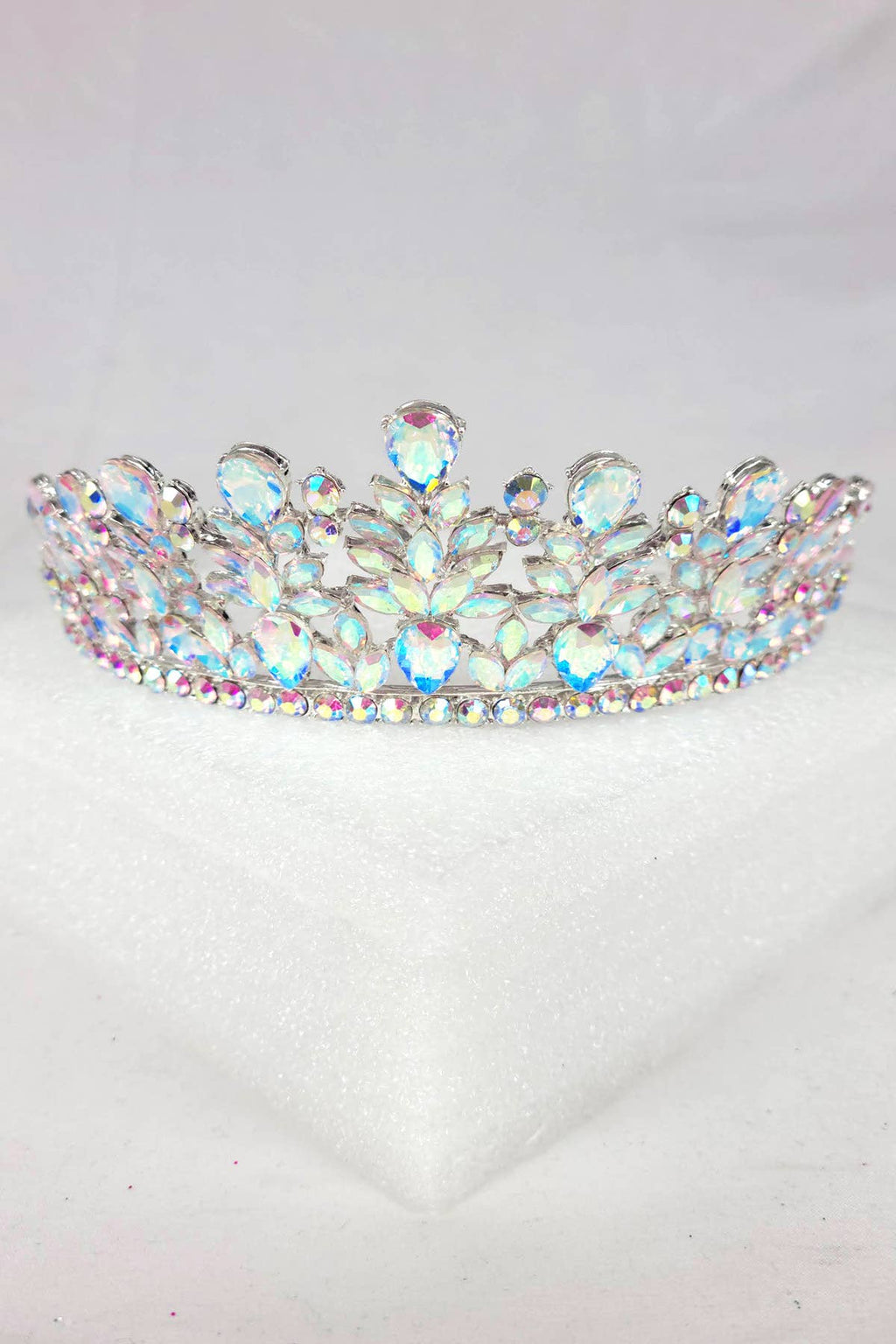 CR 163 HT971 Metal tiara with jewel rhinestones Lavender