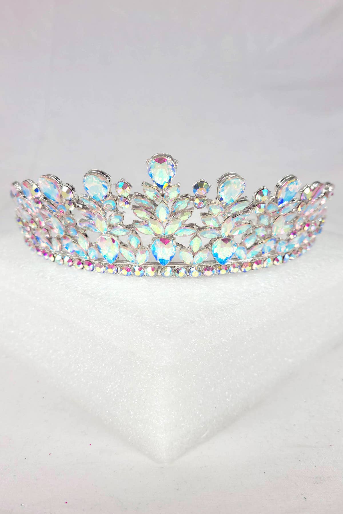 CR 163 HT971 Metal tiara with jewel rhinestones Lavender