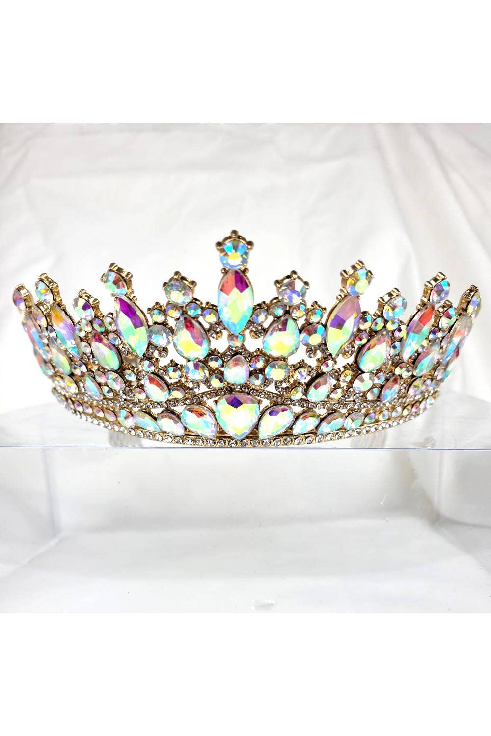 Gold/Crystal Tiara With Jewels - CR137