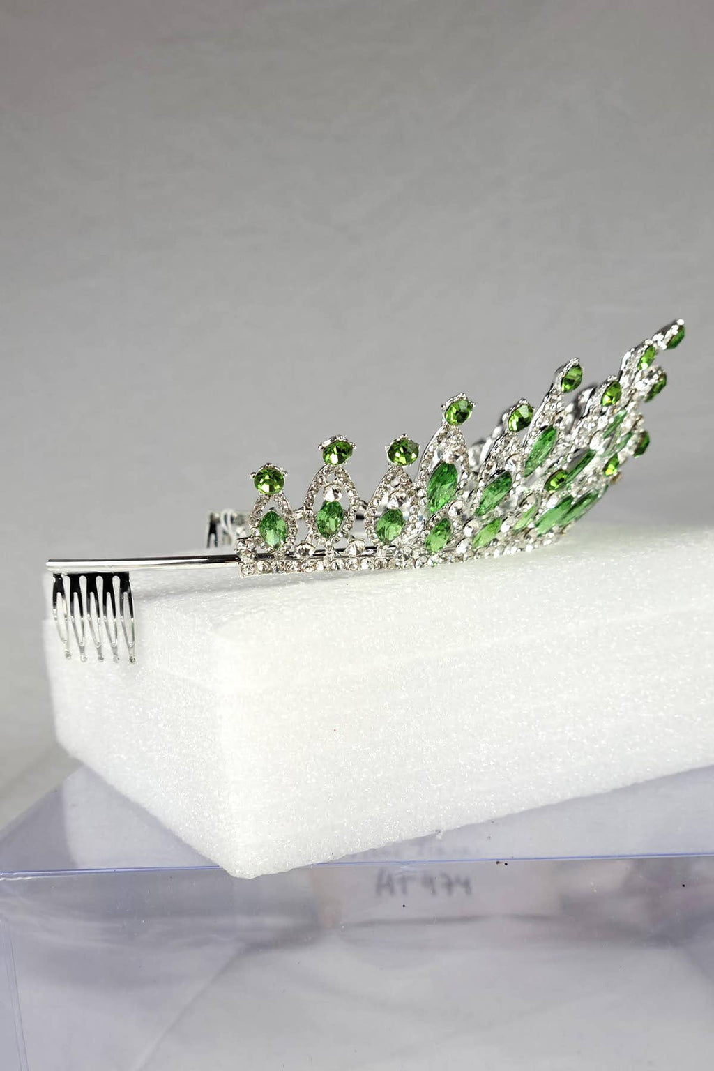 CR 158 HT974 Tiara with navy blue jewel rhinestones