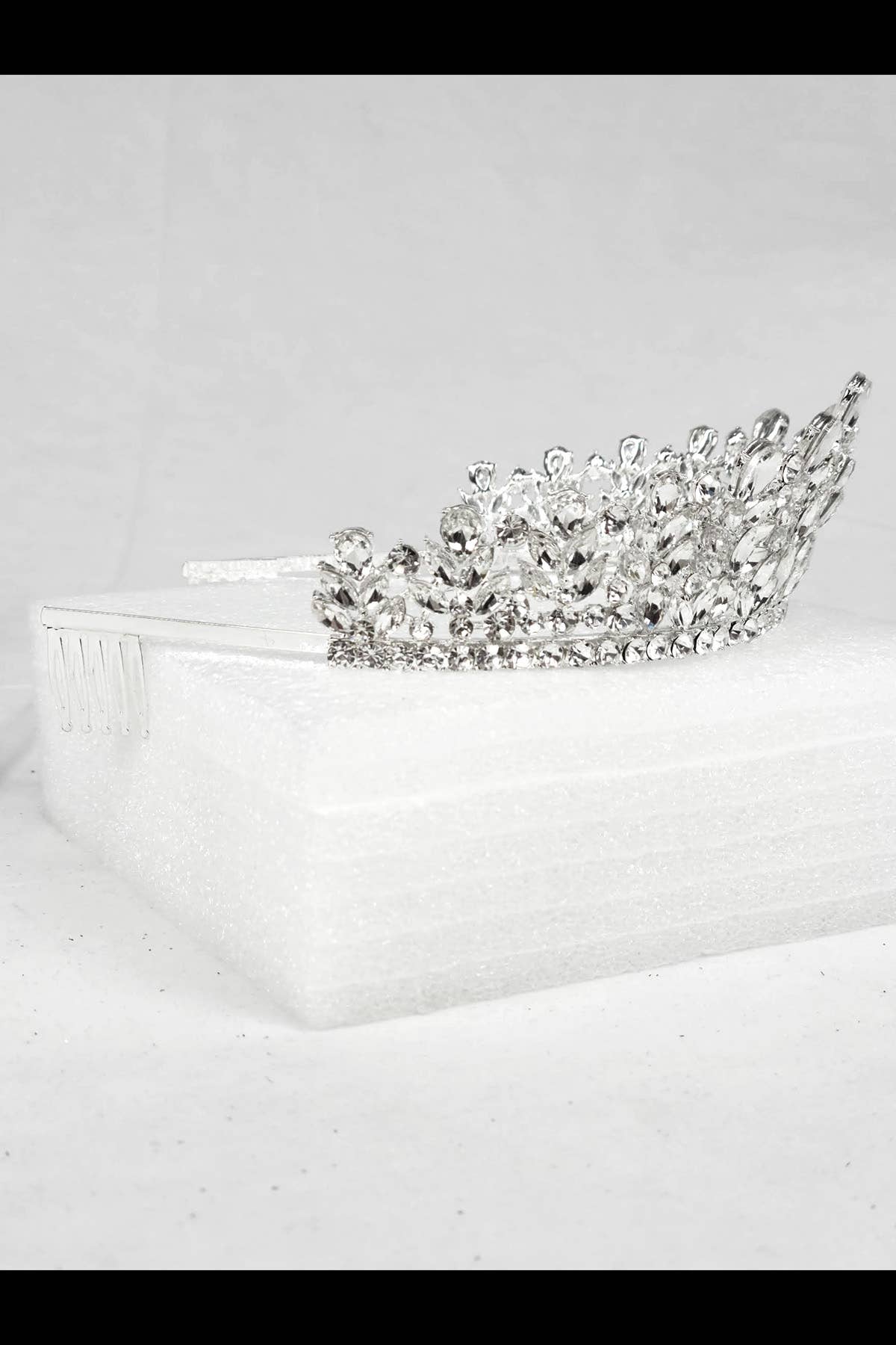 CR 163 HT971 Metal tiara with jewel rhinestones Lavender