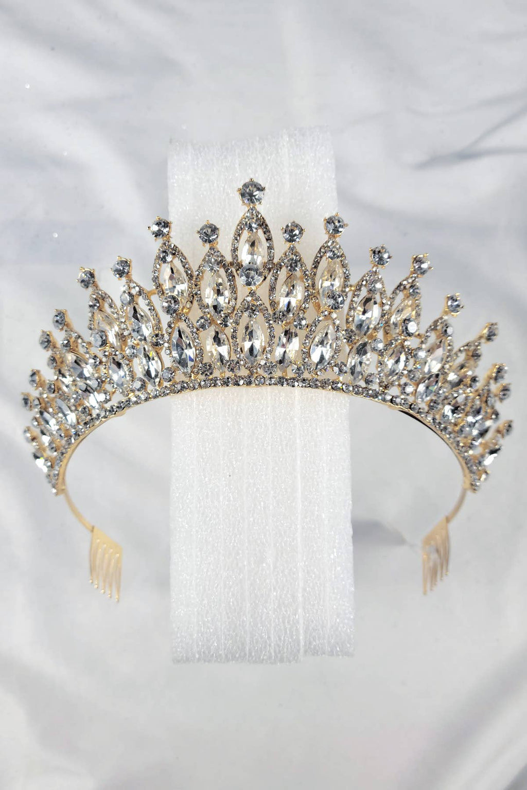 CR 158 HT974 Tiara with navy blue jewel rhinestones