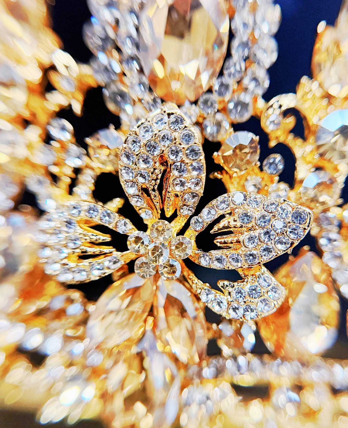 Princess Floral Tiara, Birthday Crown, Amber Crystal Tiara