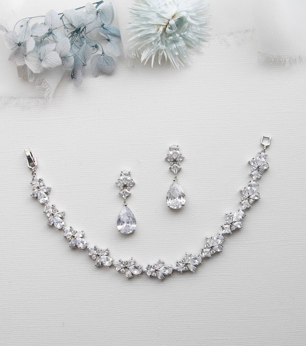 Pear Drops CZ Earrings